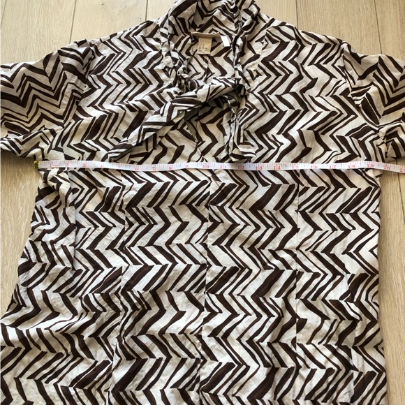 Marni at H&M 100% Silk Dress in Brown & White Size 10 - Picture 8 of 12